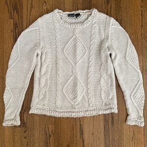 Northcrest Textured Knit Sweater in Cream